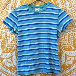 Old Navy Tee Girls Size Medium Short Sleeve Blue and White stripes